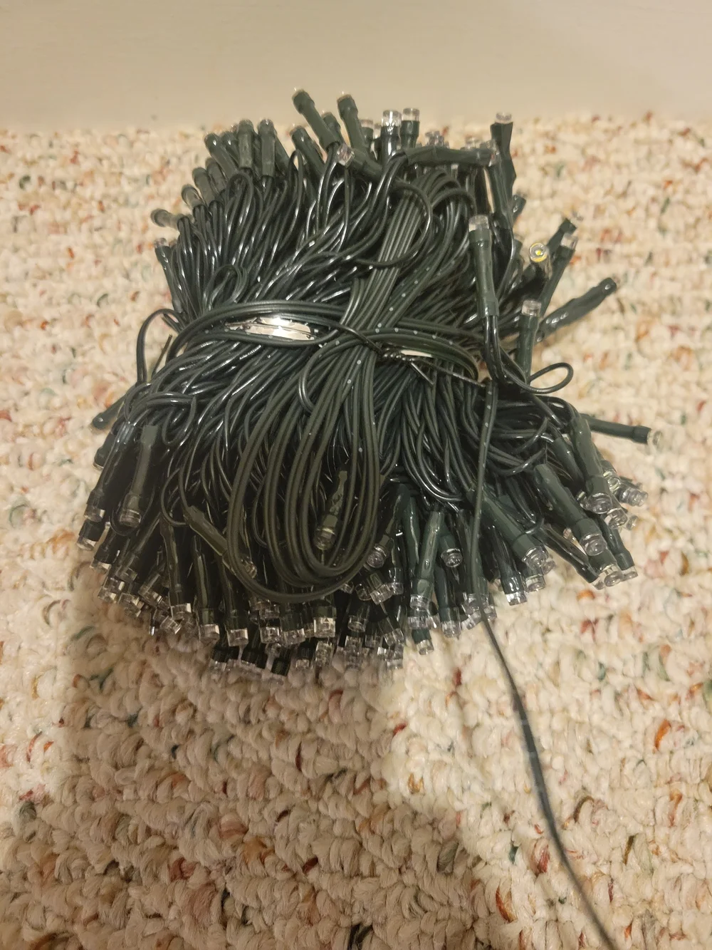 Multicolor & White LED String Lights on Green Wire - Holiday Decor